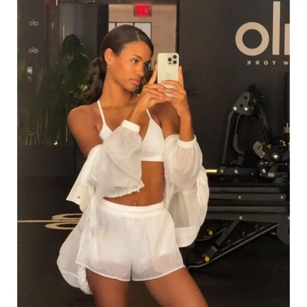 Alo Yoga Splendor Bra White/Black XS